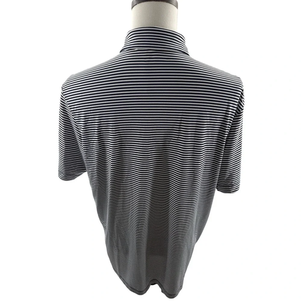 Columbia Golf Navy White Striped Mens Polo Shirt Large New - Picture 2 of 9